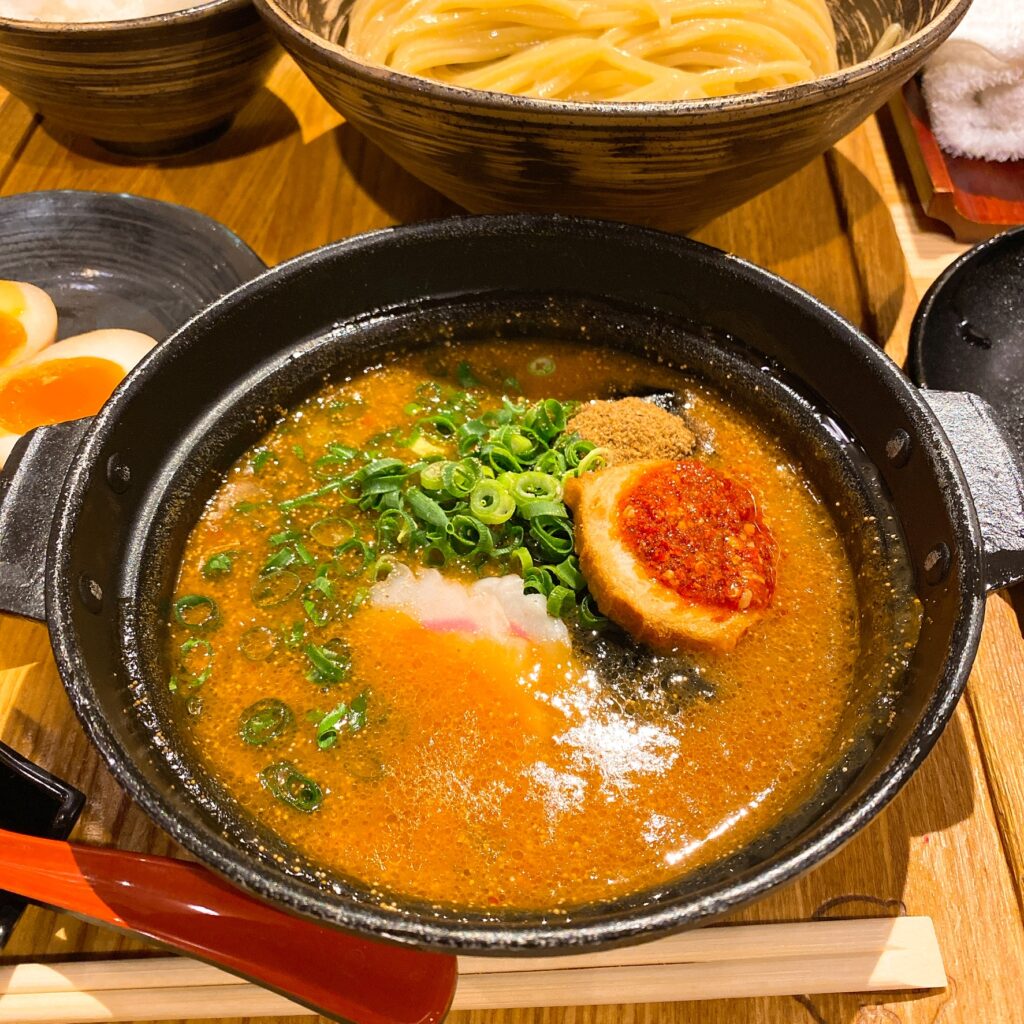 元祖明太煮込みつけ麺のスープ